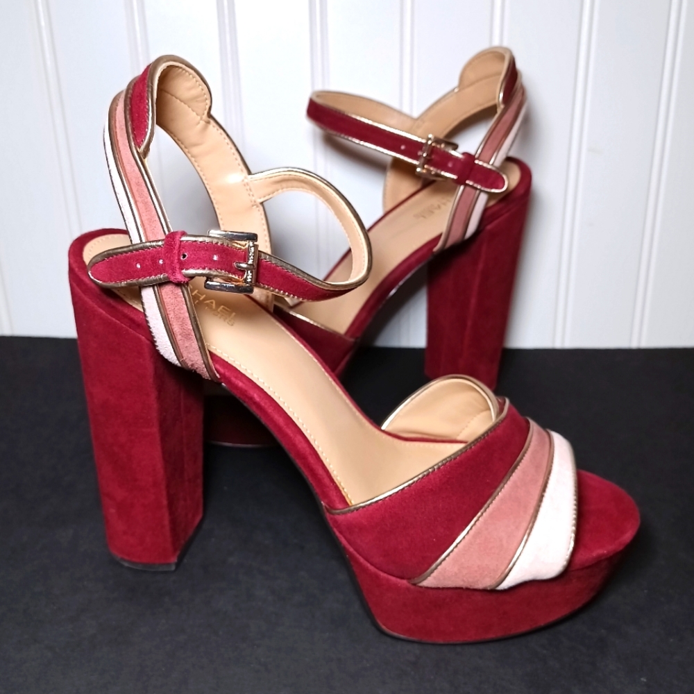 Michael Kors Harper Platform Suede Ox Blood